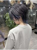 ネイビー×ショートウルフ