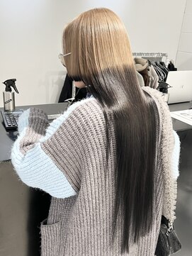 ココ 原宿(KOKO) 黒髪小顔クラゲヘアーオリーブグレーココアベージュ姫カット