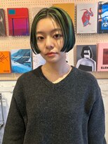 ルーム(Loom.)&nbsp;デザインカラーコントラストハイライト切りっぱなしボブ