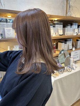 ココカラヘアー ニコ(cococara hair nico) ピンクベージュ/お顔周りレイヤー/ダブルカラー