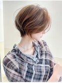 前髪長めショートボブ_F0943