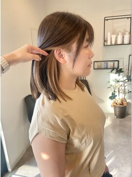 メデル(mederu) インナーカラーベージュイヤリングカラーケアブリーチ大人可愛い