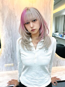 ラピス 名古屋駅前店(Lapis) 韓国/ブリーチ/ダブルカラー/髪質改善/レイヤーカット/ピンク