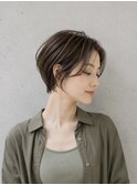(ICY土屋)ショートヘアショートボブ前髪なし長めショート