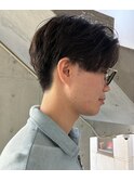 センターパートパーマ