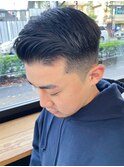 短髪アッシュブラックオーガニックカラーツーブロック_ba369782