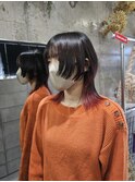 ウルフカット　インナーカラー　レッド　大野城　美容室