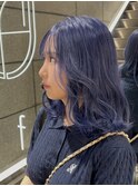 ブリーチ色系王道 ラベンダーブルーで色落ちシルバー/立川