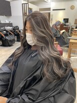 エトラ 渋谷店(etora)&nbsp;小顔 ネビージュ　グレージュハイライトカラー◎