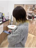 ショートウルフ×インナーカラーーイエロー