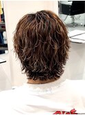 サーフカールセンターパートミディアムハイライトミニウルフ