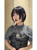 ショートレイヤーショートボブ姫カットブリーチブラックブルー