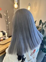 アンバイヘアー 蘇我店(and by hair)&nbsp;切りっぱなし×ペールブルー