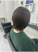 肩上ボブ大人可愛いボブひし形ボブアッシュベージュ