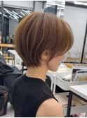 クールショート/ピンクベージュ/前髪/イメチェン