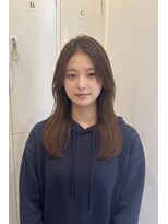 トレ(tre.)&nbsp;艶ブラウン顔まわりレイヤーロング