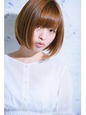 簡単 ボブ ワンレン ナチュラルストレート 厚めバング