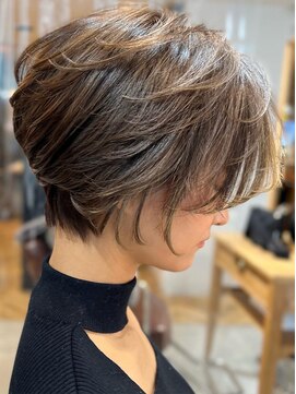 サードバイローラン(THiRD by ROULAND) デジタルパーマミニウルフテラコッタくすみブルー20代30代40代