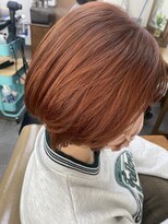 東京ヘアーサロン ショートボブ×オレンジカラー/20代/30代/40代/50代/北本/桶川