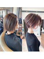 バンプ ギンザ(BUMP GINZA)&nbsp;《30代40代》白髪ぼかしハイライト×前下がりボブ【イケダ】