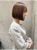 ボブ/前髪カット/レイヤーカット×ケアブリーチ/デザインカラー