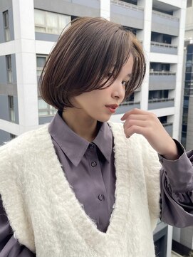 イヴォークトーキョーオーサカ(EVOKE TOKYO osaka) お手入れ簡単 髪質改善 大人ボブ シースルーバング カット