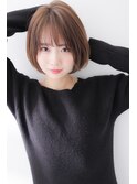 ブルーカラーワインレッドお団子ヘアチェリーレッド刈り上げボブ
