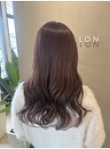 【ブリーチなし】ボルドーピンク×ロング/20代30代