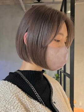 エリマ 横浜西口(elima) 横浜西口ショートボブ切りっぱなしボブグレージュカラー