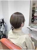 【白髪染め】ベージュ襟足すっきり耳かけショート..~*＊.