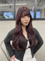 ニコ トウキョウ 渋谷(nico TOKYO)&nbsp;ダブルカラーチェリーレッドピンクブラウン韓国レイヤーロング