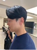 メンズパーマシークレットパーマセンターパート毛流れヘア