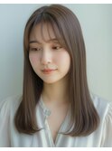 髪質改善縮毛矯正◎暗髪オリーブベージュ×大人可愛い艶髪ロング