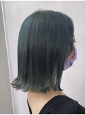オリーブカーキ/切りっぱなしボブ