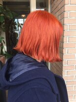 サロンドミルク 原宿(salon de MiLK)&nbsp;サロンドミルク原宿フリンジバング×タンバルモリボブ×オレンジ