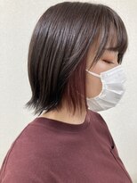 ララ(LALA)&nbsp;切りっぱなしボブ×コーラルカラーインナー