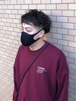 サン 都賀店(san)&nbsp;刈り上げセンターパート/ブルーブラック/フェザーパーマ/都賀