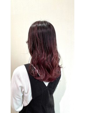 ナンバー(number+) 30代40代ハイライトバレイヤージュピンク透明感外国人風カラー