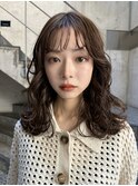 ＋ウェーブミディアム似合わせカットボブパーマミディアムパーマ