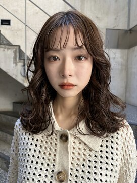 メゾンアクア 表参道(Maison ACQUA) ＋ウェーブミディアム似合わせカットボブパーマミディアムパーマ