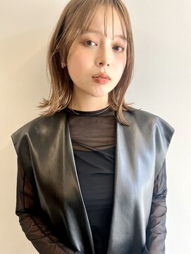 エン(enn.) レイヤーボブ/くびれボブ/ベージュカラー/20代/30代