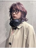 くびれボブ ブリーチなし カシスカラー