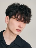 天神10代20代シャドウパーマゆるめメンズマッシュウルフカット