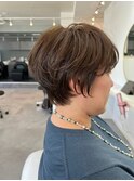 ◇大人可愛い20代30代40代50代前下がりショートボブ丸みショート