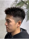 MEN’S HAIR/ブルーブラック/フェザーパーマ/ハイライト
