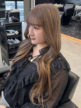 ラピステン 福岡天神 大名店(Lapis) ミルクティーベージュ/ブリーチ1回/エクステロング/韓国ヘア