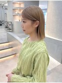 【切りっぱなしボブ × 透明感ベージュ】