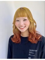 ディレクション(Direction)&nbsp;デザインカラー派手髪イエローオレンジグラデーションカラー