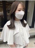 【松本咲花】オリーブベージュ夏カラー顔周りカットくびれヘアん