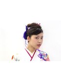成人式 × ヘアセット × ロープ編み